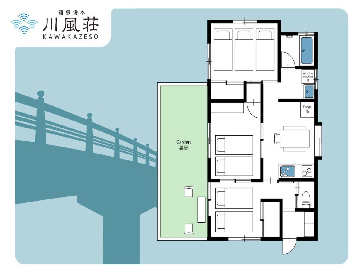 Apartament 箱根湯本 川風荘 - Hakone Yumoto Kawakazesou Zewnętrze zdjęcie
